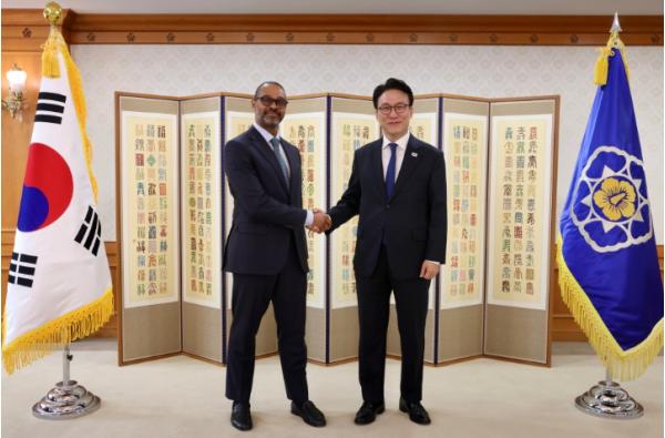 김민석 국무총리, 마이클 해리스 뉴욕증권거래소 부회장 접견